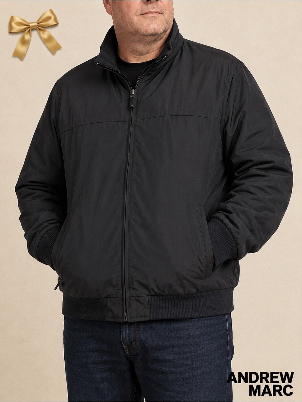 Andrew Marc Insulated Jacket Black XXL Quilted Lining